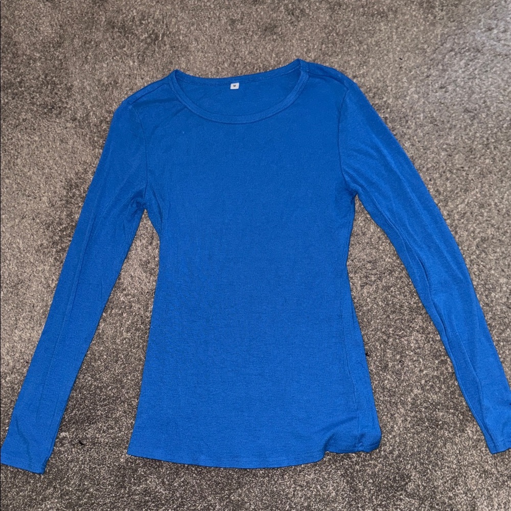 Classic Women's Long-Sleeve Crewneck Top - Blue